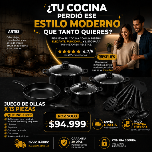 Juego De Ollas X 13 Piezas