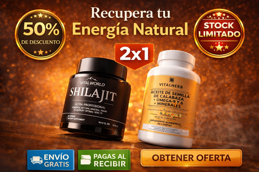 Combo 2x1  Shilajit + Aceite de Semilla de Calabaza